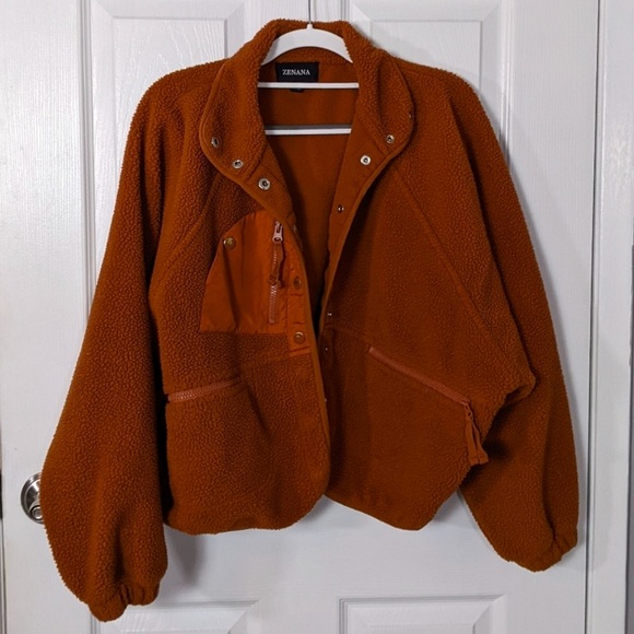 Zenana Outfitters Sherpa Fleece Teddy Jacket Size M - Picture 3 of 8